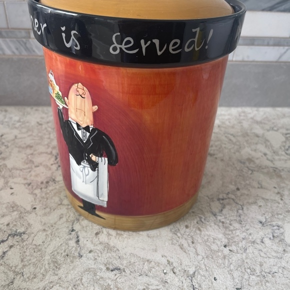 Dinner‎ Is Served Large Canister 8' with Lid - Picture 4 of 9